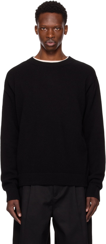 Photo: The Elder Statesman Black Simple Crew Sweater