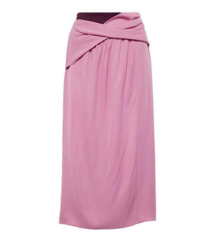 Photo: JW Anderson Colorblocked draped midi skirt