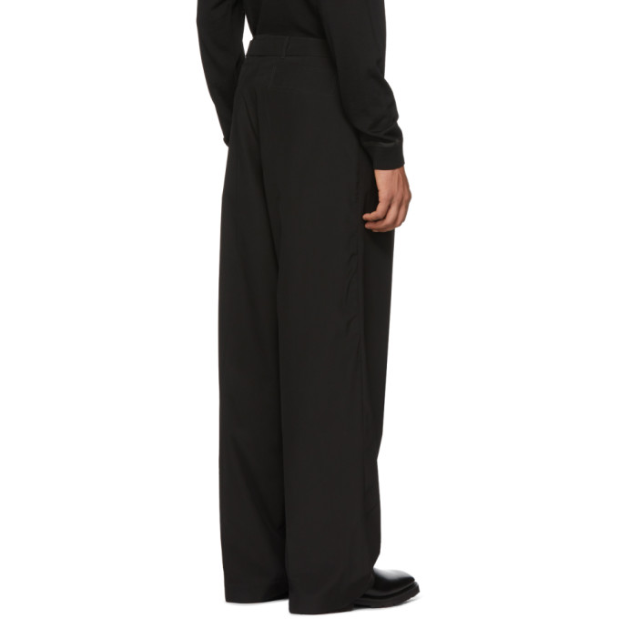 Mackintosh 0002 Black Belted Wide-Leg Trousers Mackintosh