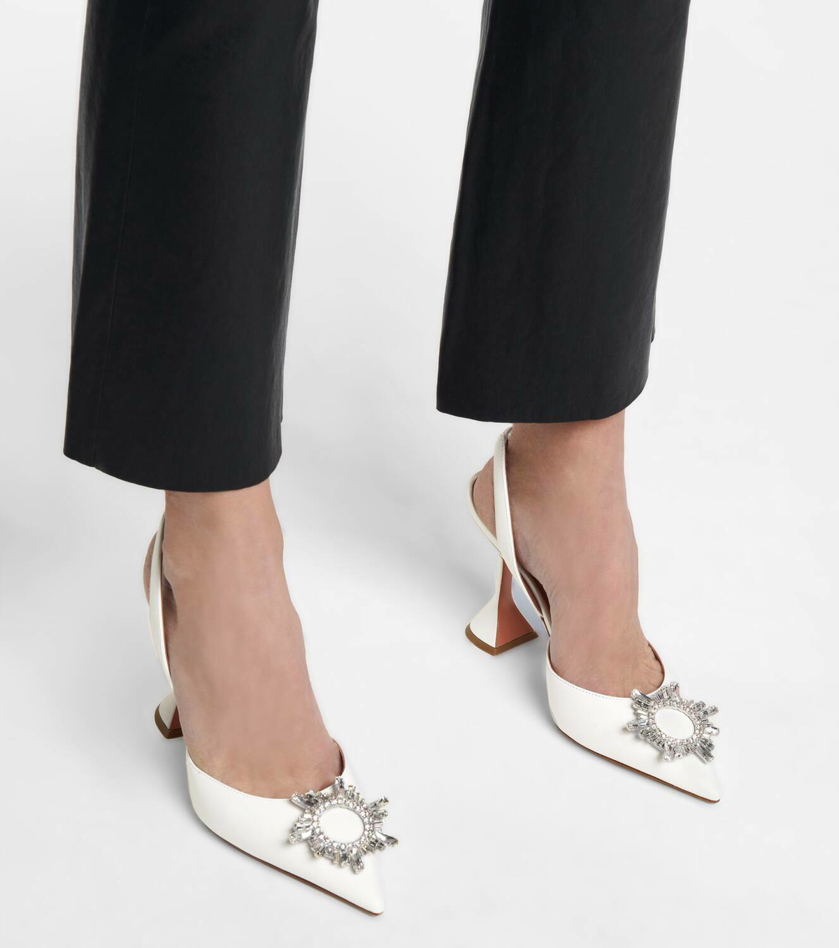 Amina Muaddi Begum embellished leather pumps