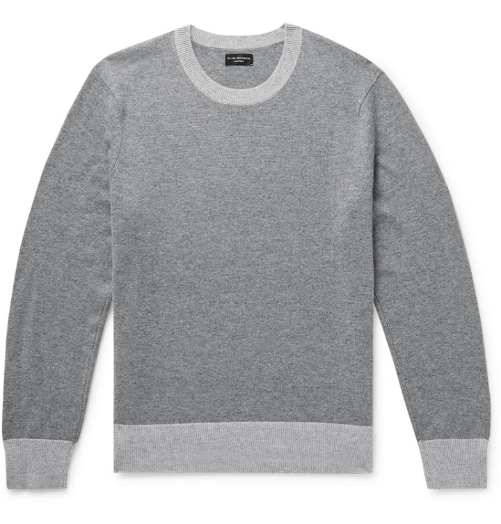 Photo: Club Monaco - Contrast-Trimmed Cashmere Sweater - Gray