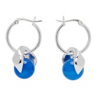 Sapir Bachar Silver and Blue Agate Hoop Earrings