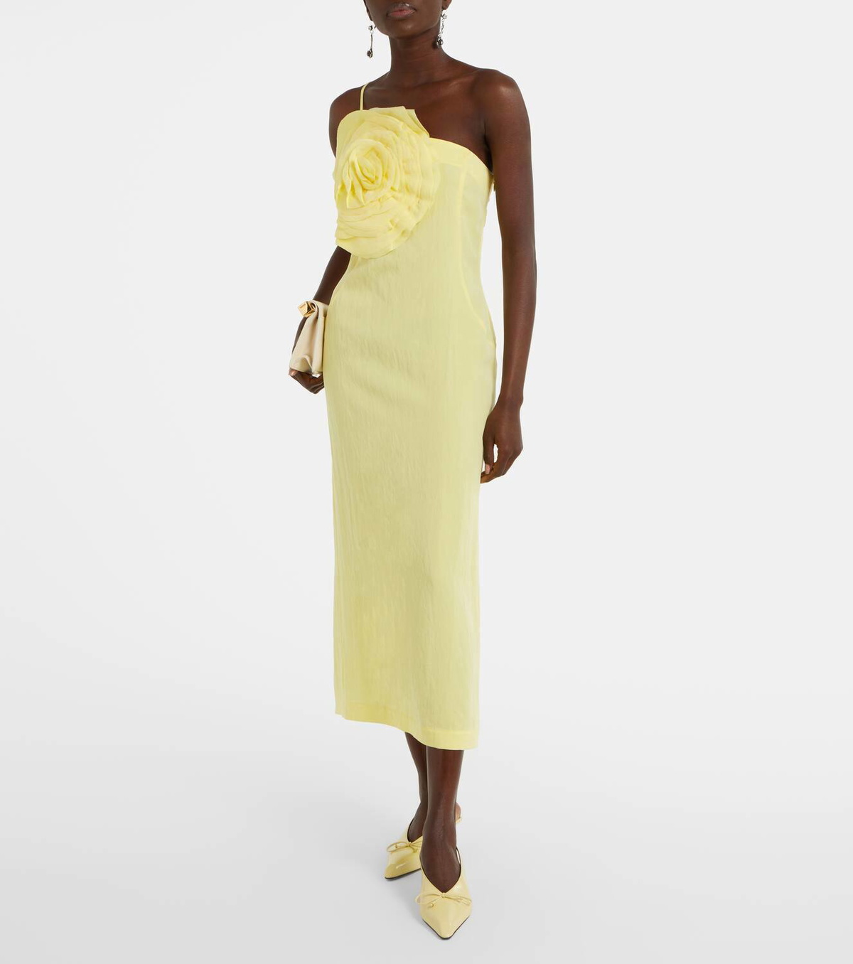 Blumarine Floral embroidered midi dress