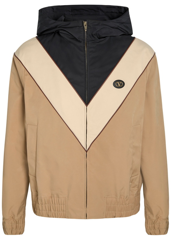 Photo: Valentino Garavani Vlogo Panelled Hooded Stretch-shell Jacket Multicoloured 1