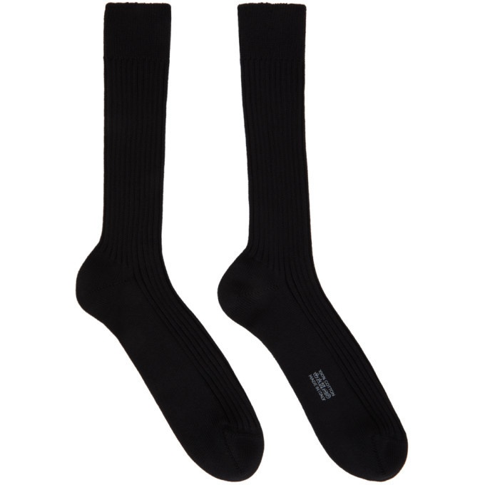 Photo: Tom Ford Black Cotton Ribbed Short Socks