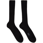 Tom Ford Black Cotton Ribbed Short Socks