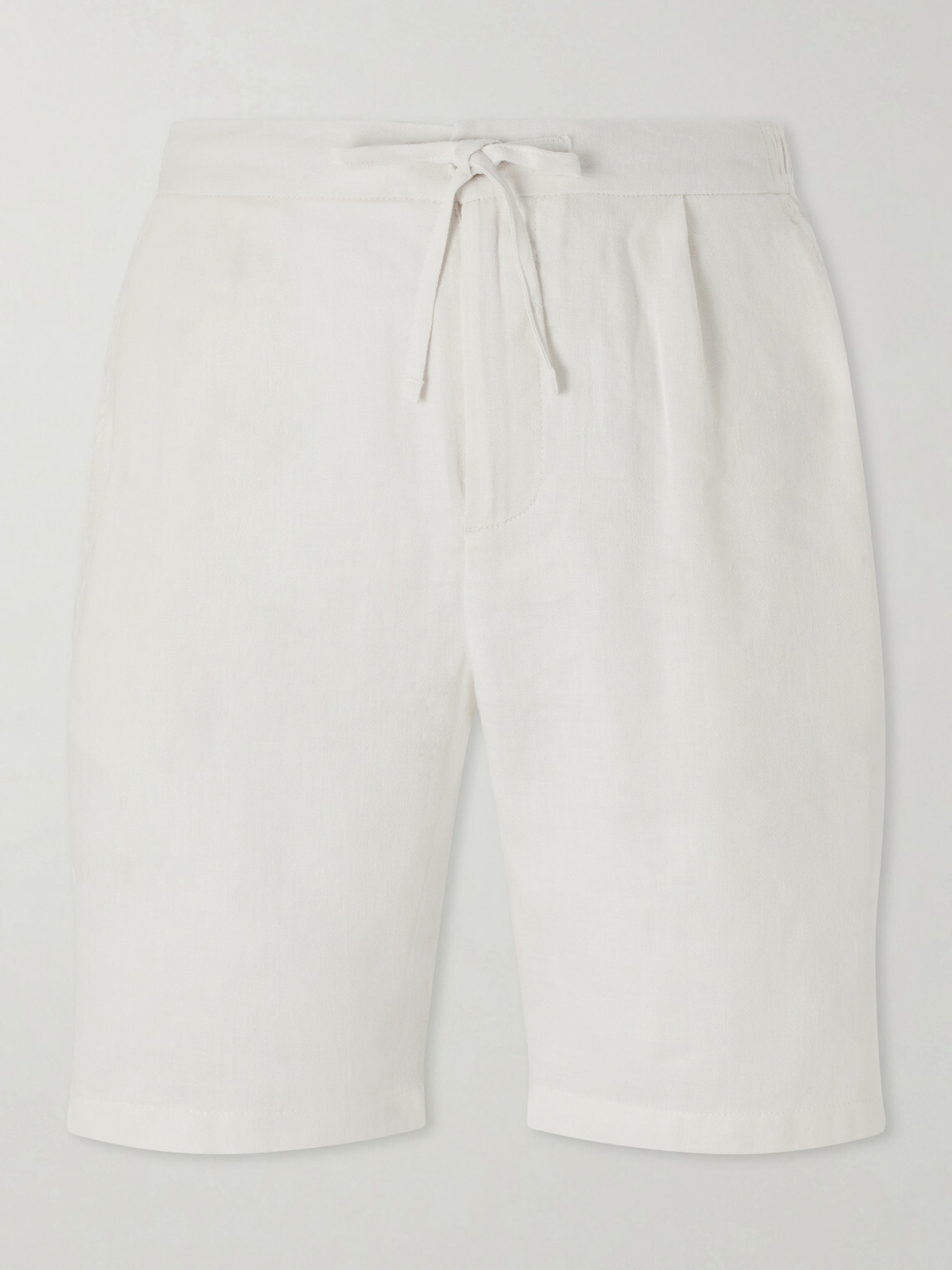 Frescobol Carioca - Rui Straight-Let Pleated Drawstring Shorts - Neutrals