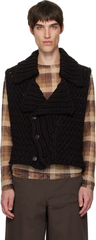 Photo: Dries Van Noten Brown Merino Wool Vest