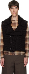 Dries Van Noten Brown Merino Wool Vest