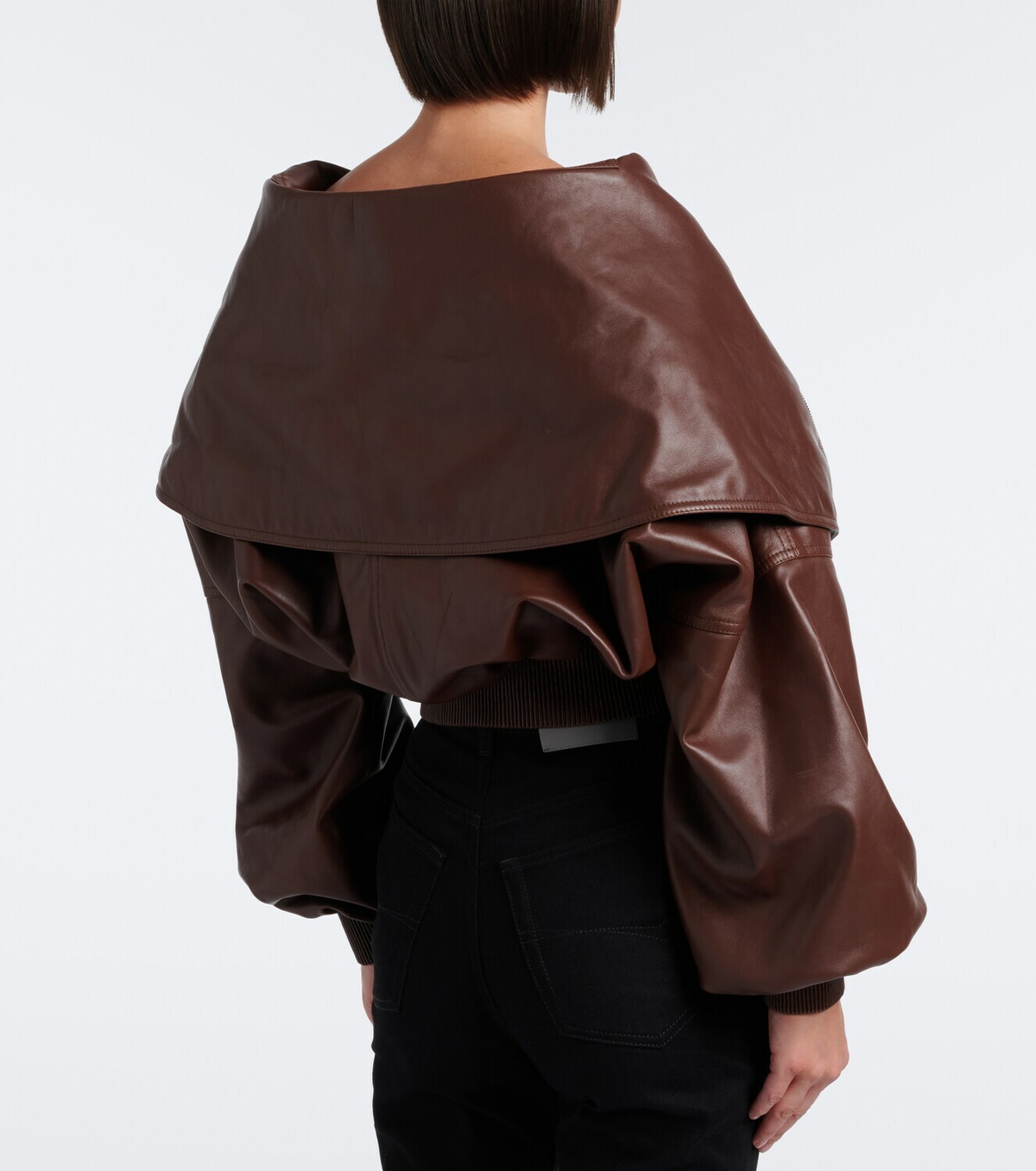 Balenciaga Cropped leather blouson jacket