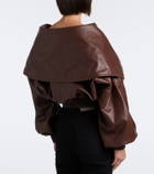 Balenciaga Cropped leather blouson jacket