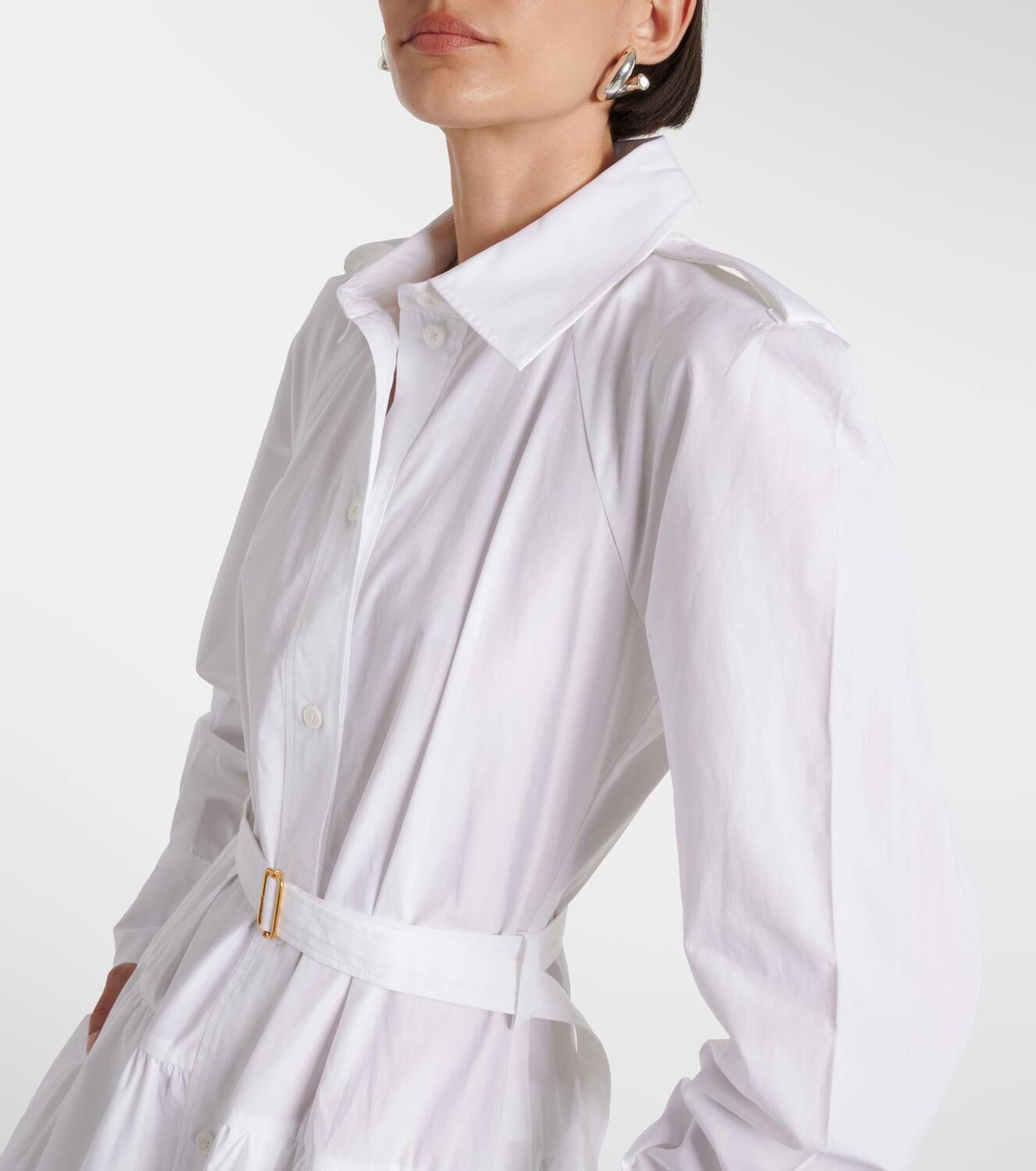 Patou Belted cotton poplin shirtdress