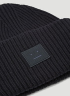 Acne Studios Ribbed-Knit Beanie Hat male Black