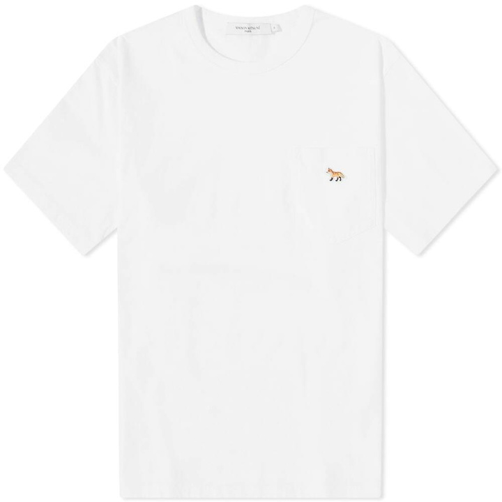 Photo: Maison Kitsuné Men's Profile Fox Patch Pocket T-Shirt in White