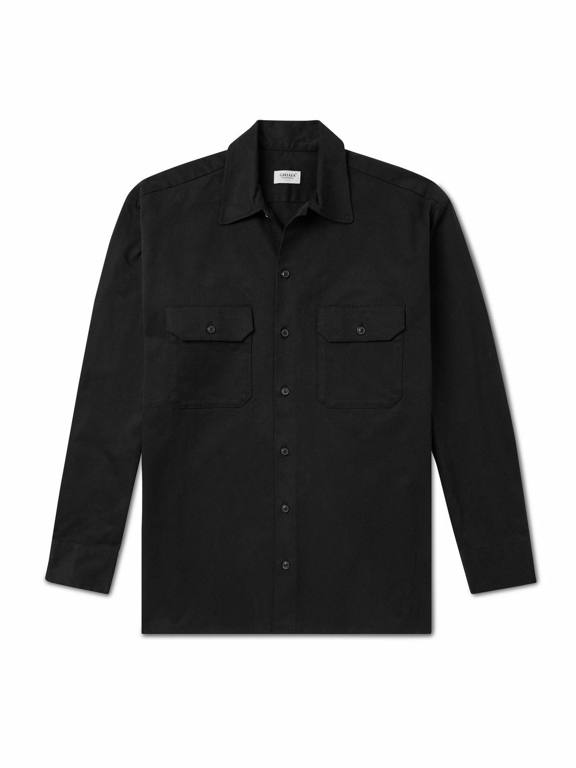 Ghiaia Cashmere - Cotton-Twill Shirt - Black