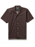 GITMAN VINTAGE - Camp-Collar Printed Cotton Shirt - Black