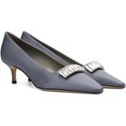 Manolo Blahnik Blue Bottayon Heels