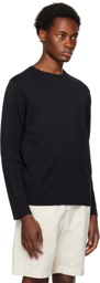 Sunspel Black Crewneck Sweater