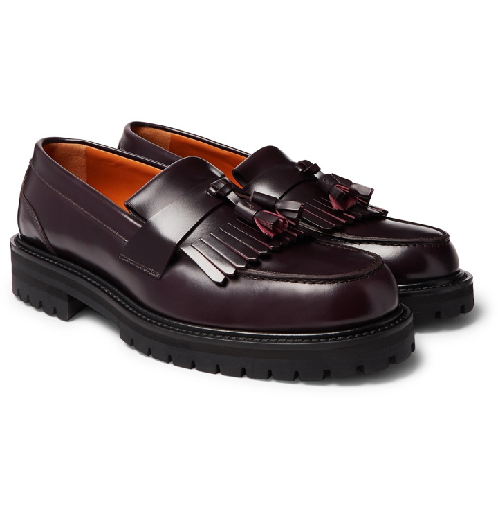 Photo: Mr P. - Jacques Fringed Leather Loafers - Burgundy