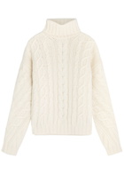Herno Roll-neck Cable-knit Wool Jumper Cream