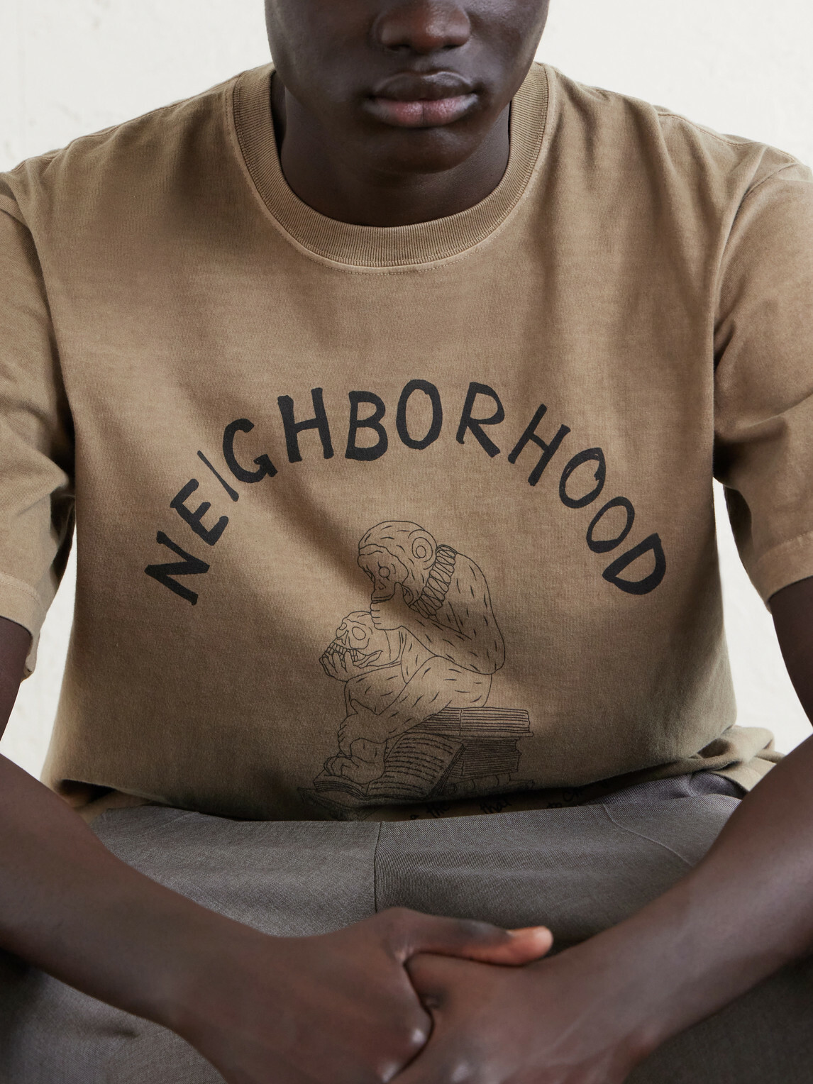 Neighborhood - Printed Cotton-Jersey T-Shirt - Green