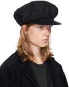 Engineered Garments Black Brushed Newsboy Cap