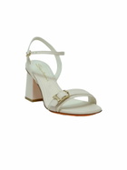 Santoni White Leather Sandal