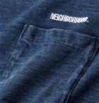 Neighborhood - Logo-Embroidered Mélange Cotton-Jersey T-Shirt - Blue