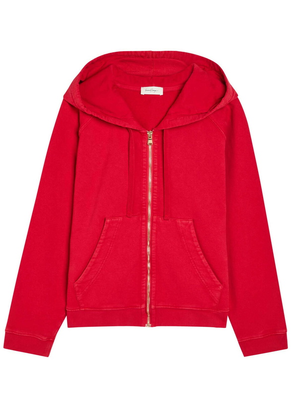 Photo: Second Layer Rola Hooded Cotton Sweatshirt Red
