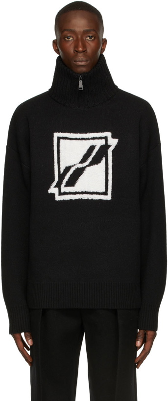 Photo: We11done Bouclé Logo Turtleneck Sweater