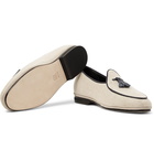 Rubinacci - Marphy Leather-Trimmed Herringbone Wool Tasselled Loafers - Beige