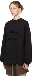 Fear of God ESSENTIALS Black Crewneck Long Sleeve T-Shirt