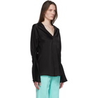 Victoria Beckham Black Satin Blouse