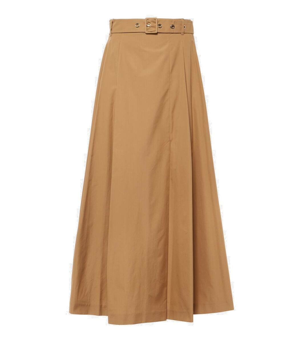 S Max Mara Pleated cotton poplin maxi skirt S Max Mara