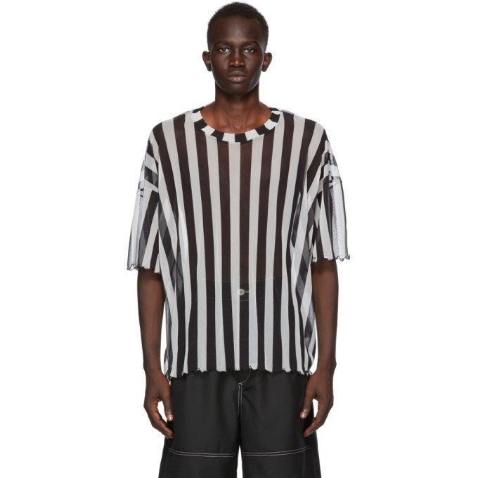 Photo: Sunnei Black and White Striped Over T-Shirt