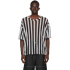 Sunnei Black and White Striped Over T-Shirt