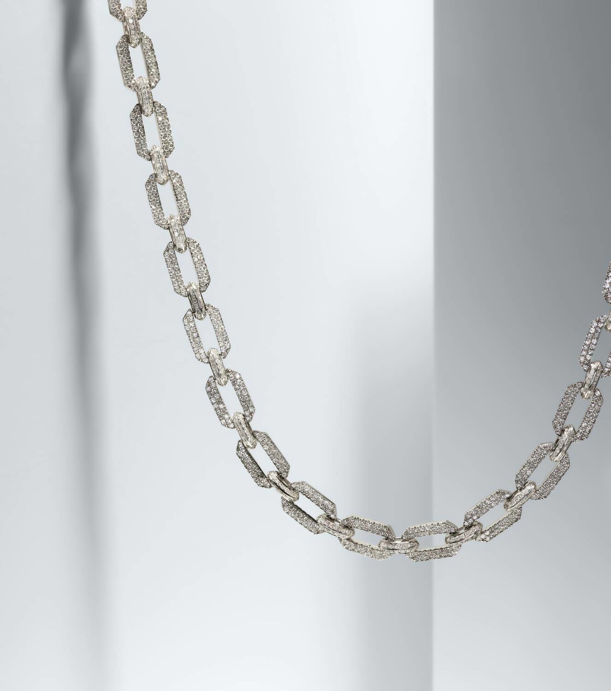 Shay Jewelry 18kt white gold chain necklace with diamonds