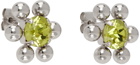 Justine Clenquet Silver & Green Sadie Earrings