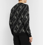 Fendi - Slim-Fit Logo-Jacquard Wool Sweater - Black