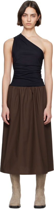 Photo: SC103 Black & Brown Balance Midi Dress