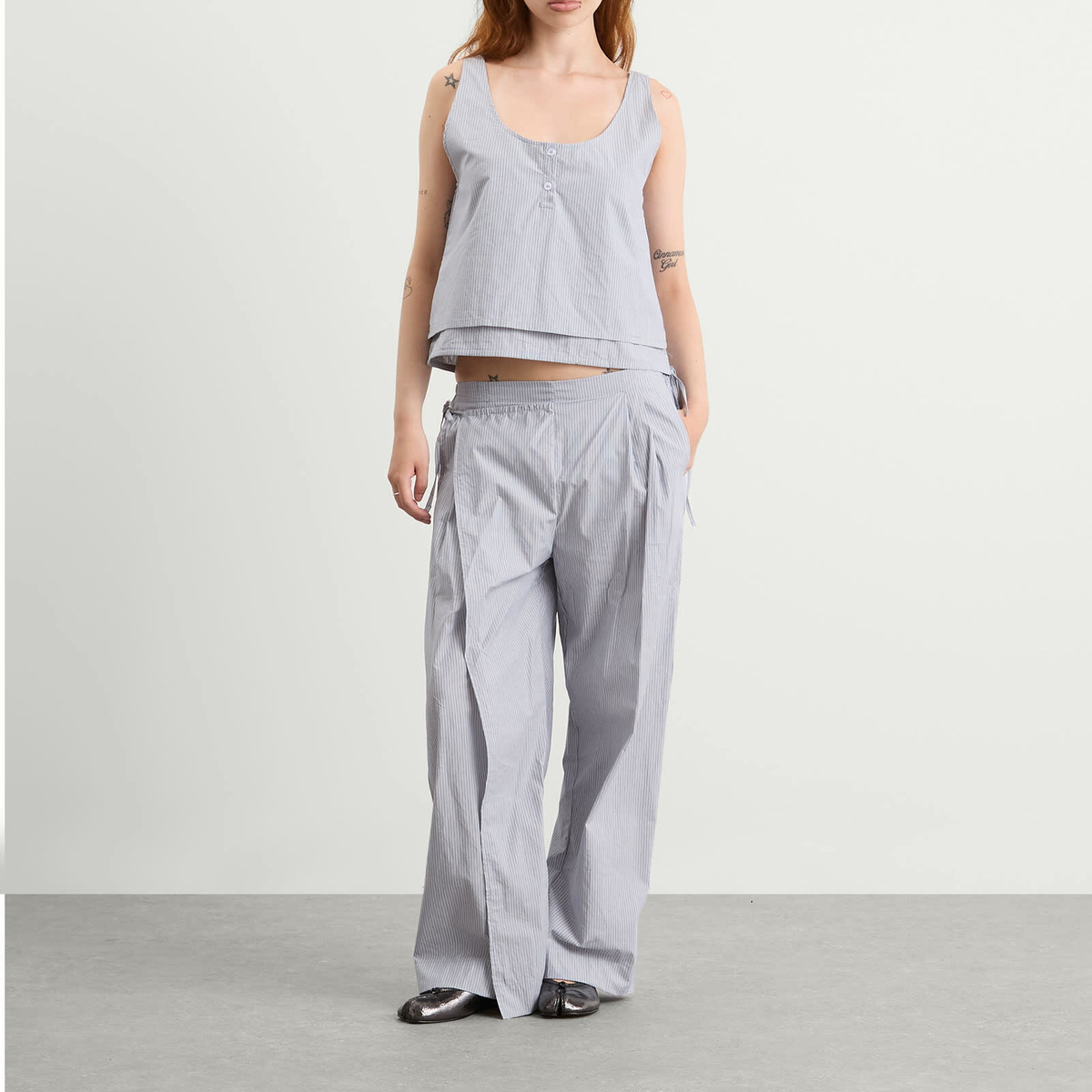 Deiji Studios Women's Layered Vest Top in Sky Stripe