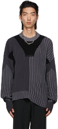 GmbH Black & Grey Knit Mies Sweaters