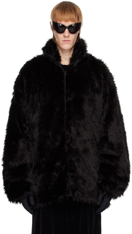 Photo: Balenciaga Black Insulated Faux-Fur Jacket