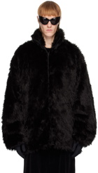 Balenciaga Black Insulated Faux-Fur Jacket