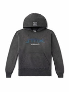SAINT MXXXXXX - SMX6 Distressed Logo-Print Cotton-Jersey Hoodie - Black