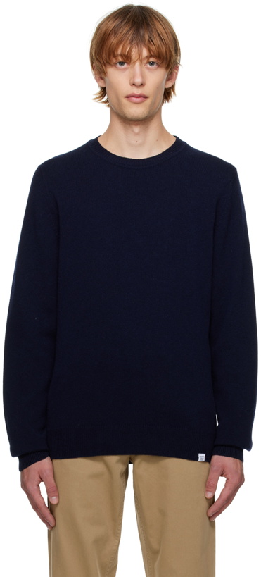 Photo: NORSE PROJECTS Navy Sigfred Sweater