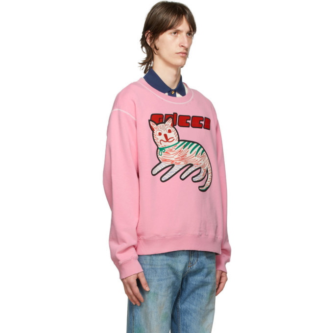 Gucci pink hotsell cat sweater