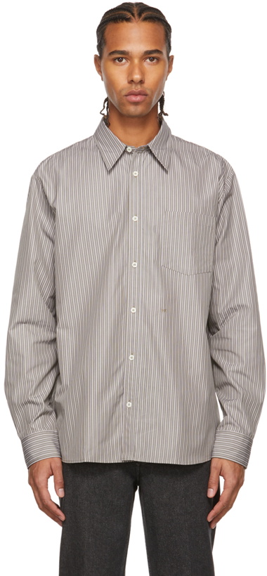 Photo: A.P.C. SUZANNE KOLLER Edition Taupe Striped Shirt