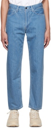 Nanamica Blue 5 Pockets Straight Jeans