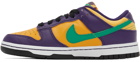 Nike Purple & Yellow Dunk LL Low Sneakers